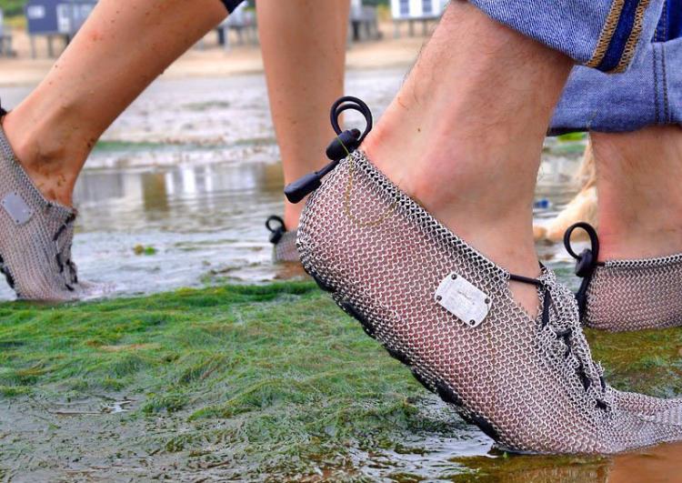 paleo barefoot chainmail shoes