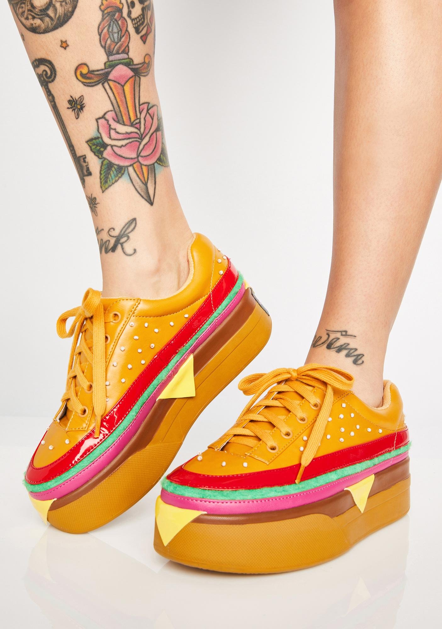 Cheeseburger Shoes - EXTRA CHEESE PLZ BURGER SNEAKERS