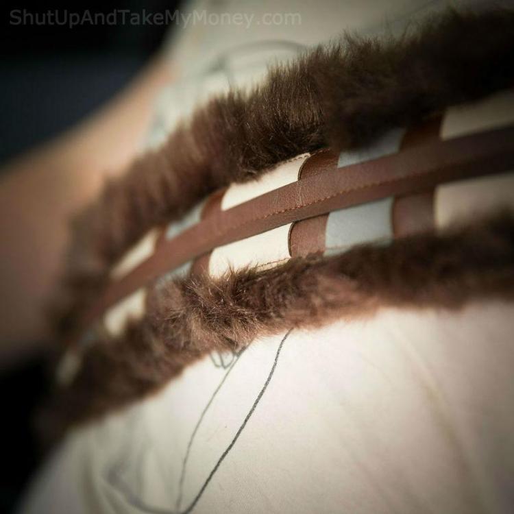 Chewbacca Bandolier Seat Belt Cover - Star Wars Chewbacca Fur Purse/Bag Shoulder Strap Cover