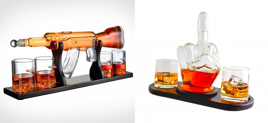 Rifle decanter - middle finger decanter