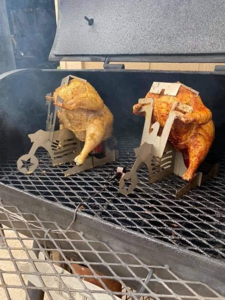 Chicken On a Motorcycle BBQ Griller