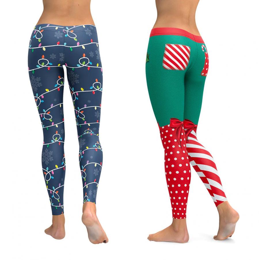 LisoMuik Holiday Workout Leggings for Ladies Funny Christmas