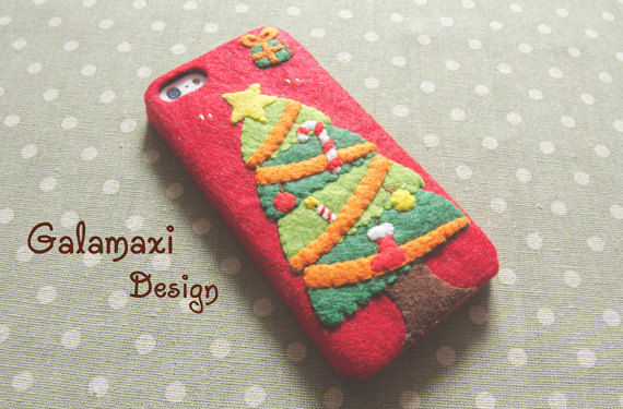Christmas Themed Soft Felt Phone Cases - Christmas Tree