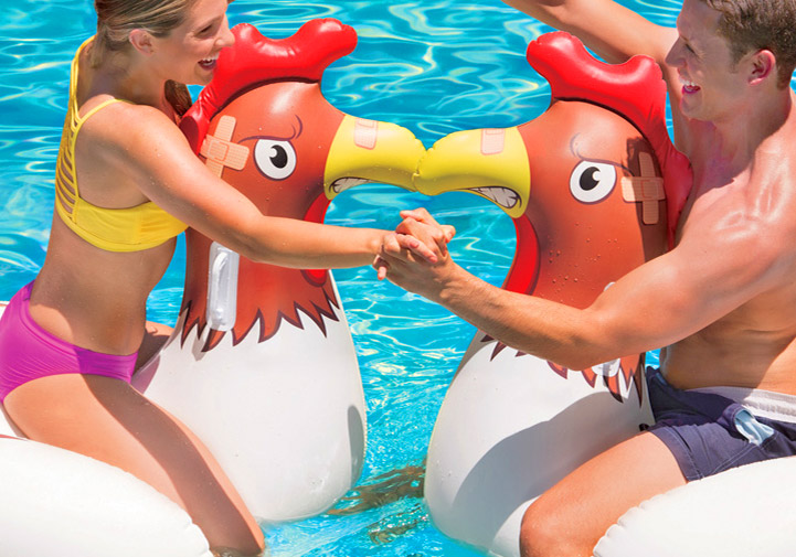 Cock-Fighting Floating Chicken Fight Pool Toys - Inflatable chicken fighting battle water toy