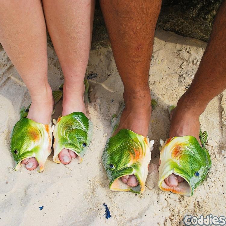 weird fish flip flops amazon