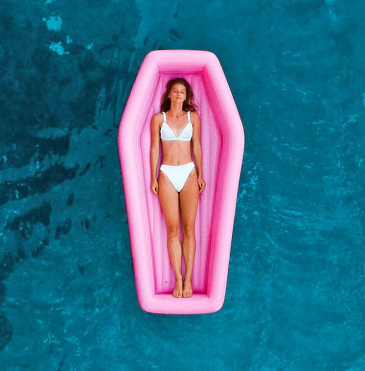 Pink Coffin Pool Float