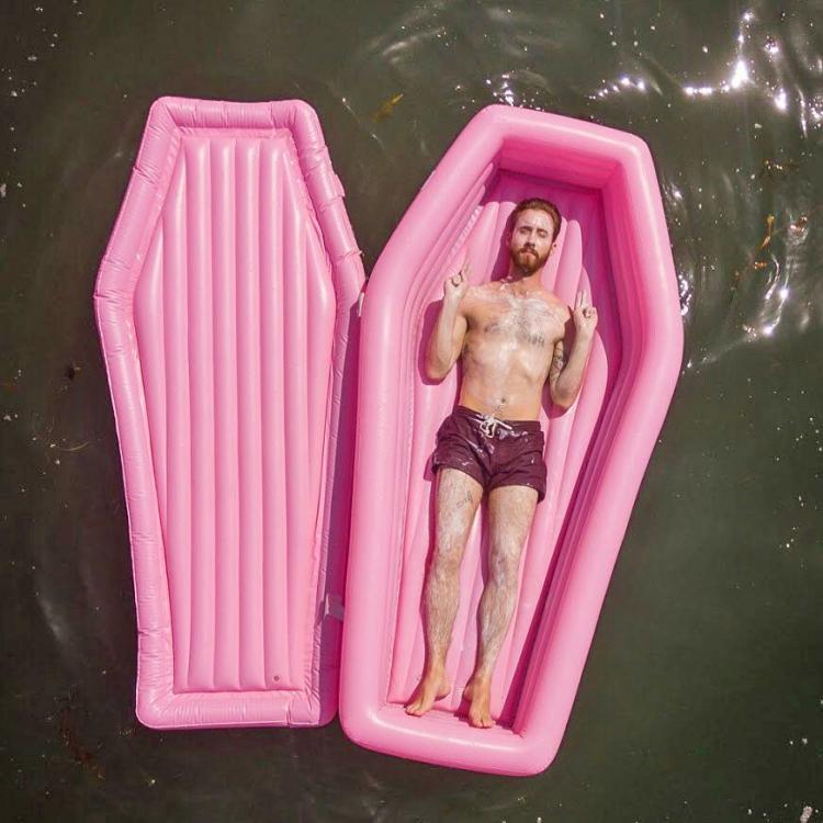 Pink Coffin Pool Float