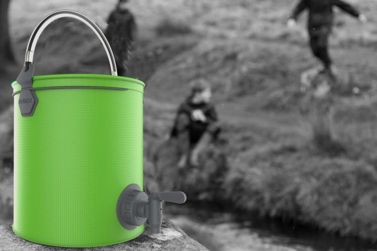 Colapz collapsible water spigot bucket - collapsing water spigot bucket - coulorwave plastic spigot bucket folds down for easy storage