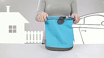 Colapz collapsible bucket - collapsing water bucket - coulorwave plastic bucket folds down for easy storage