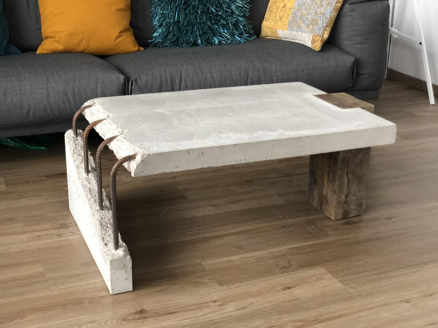 concrete coffee table industrial living room