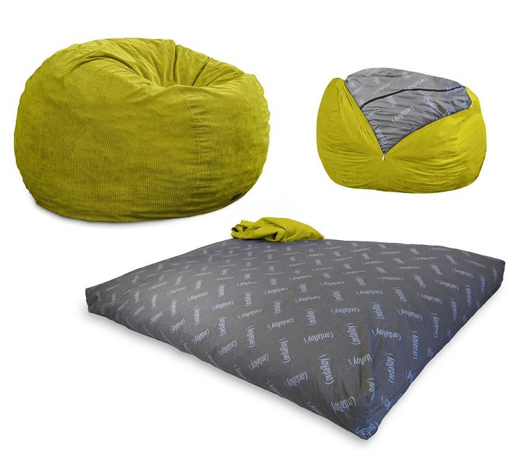 This Genius BeanBag Chair Converts Into A Full, Queen, Or King Size