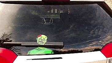 Zombie Decapitated Head Wiper Blade Decal