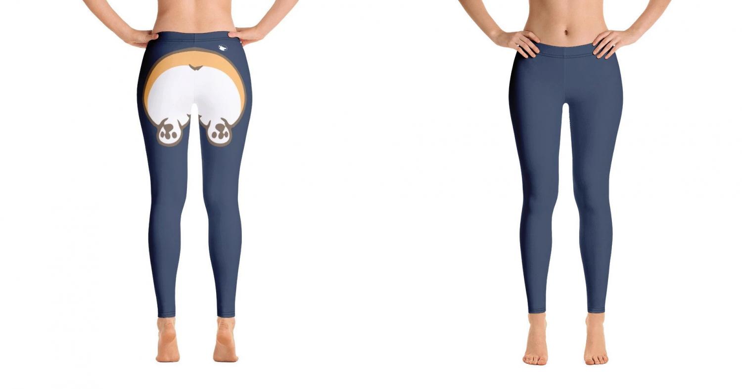 Corgi Butt Leggings© Blue Large/xl the Original 