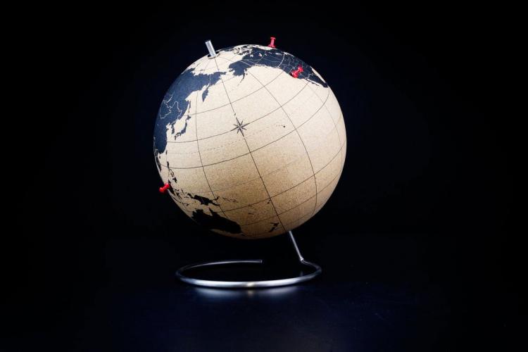 Cork Globe - Pin Travel Points On Cork Globe
