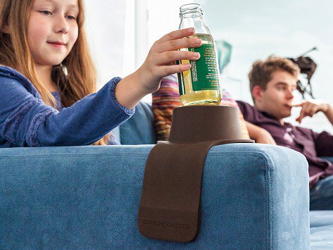 Couch Coaster - Weighted Drink Holder For Couch or Chair Armrest - Rest Drinks On armrest of couch