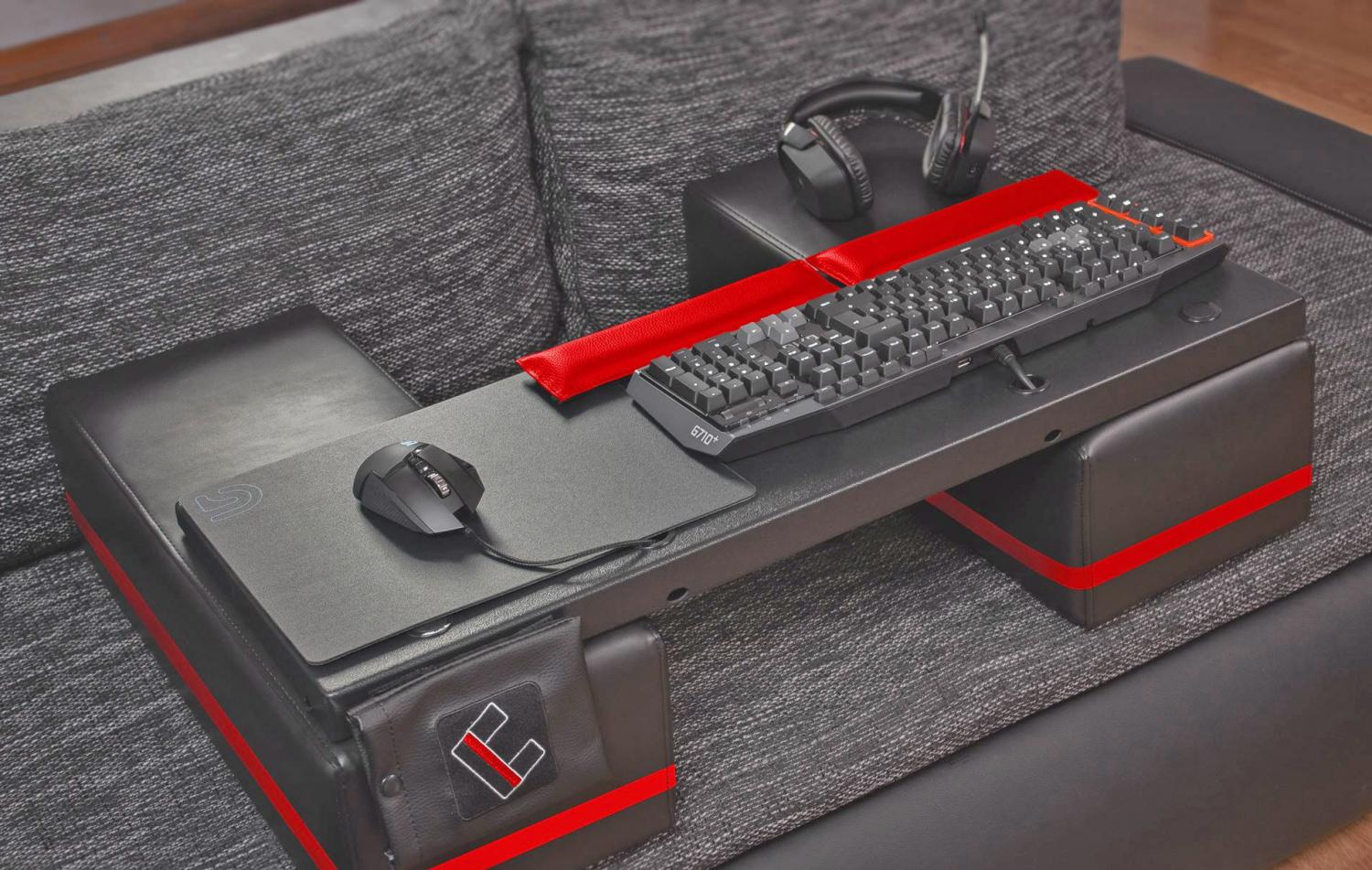 Couchmaster Is a Lap Desk That Creates a Workstation Right On Your Couch - Couch desk with cushion armrests
