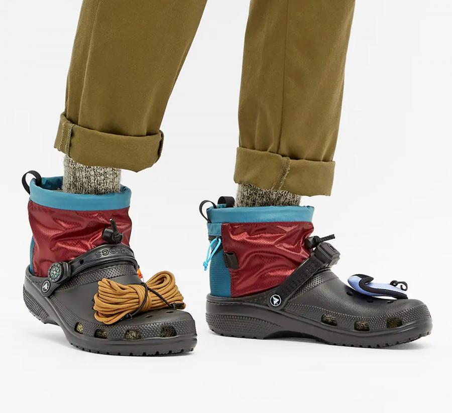 camping crocs with attached survival tools