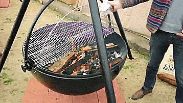 This Hanging Tripod Cauldron Might Be, Cowboy Cauldron Fire Pit And Grill
