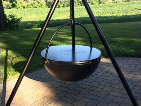 Cowboy Cauldron A Hanging Tripod Fire Pit Bbq Probably The