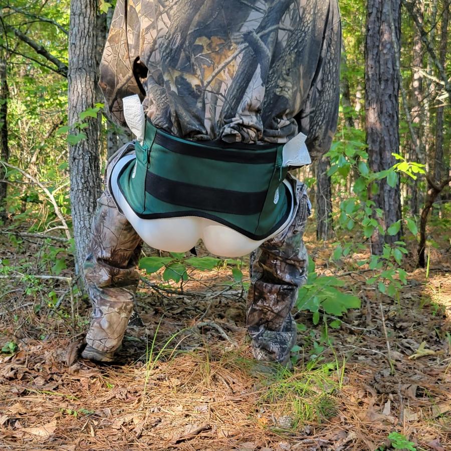 Crap Strap straps to tree, holds body up to poo in the woods hands free