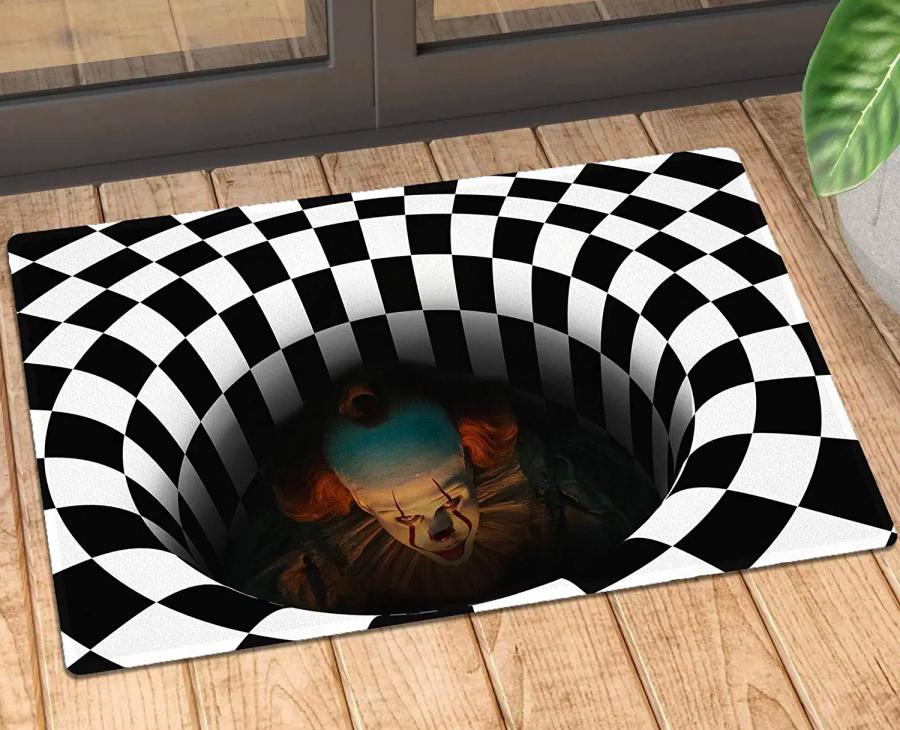Creepy Halloween Pennywise Clown In Sewer Doormat