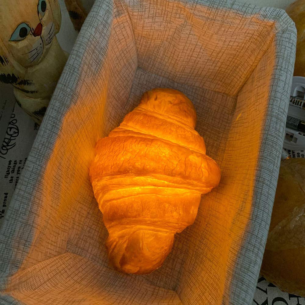 Realistic Crescent Roll Lamp - Battery Powered Dinner Roll Night-Light