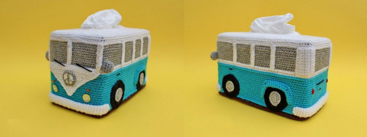 Crochet Hippy Van Tissue Box Cover