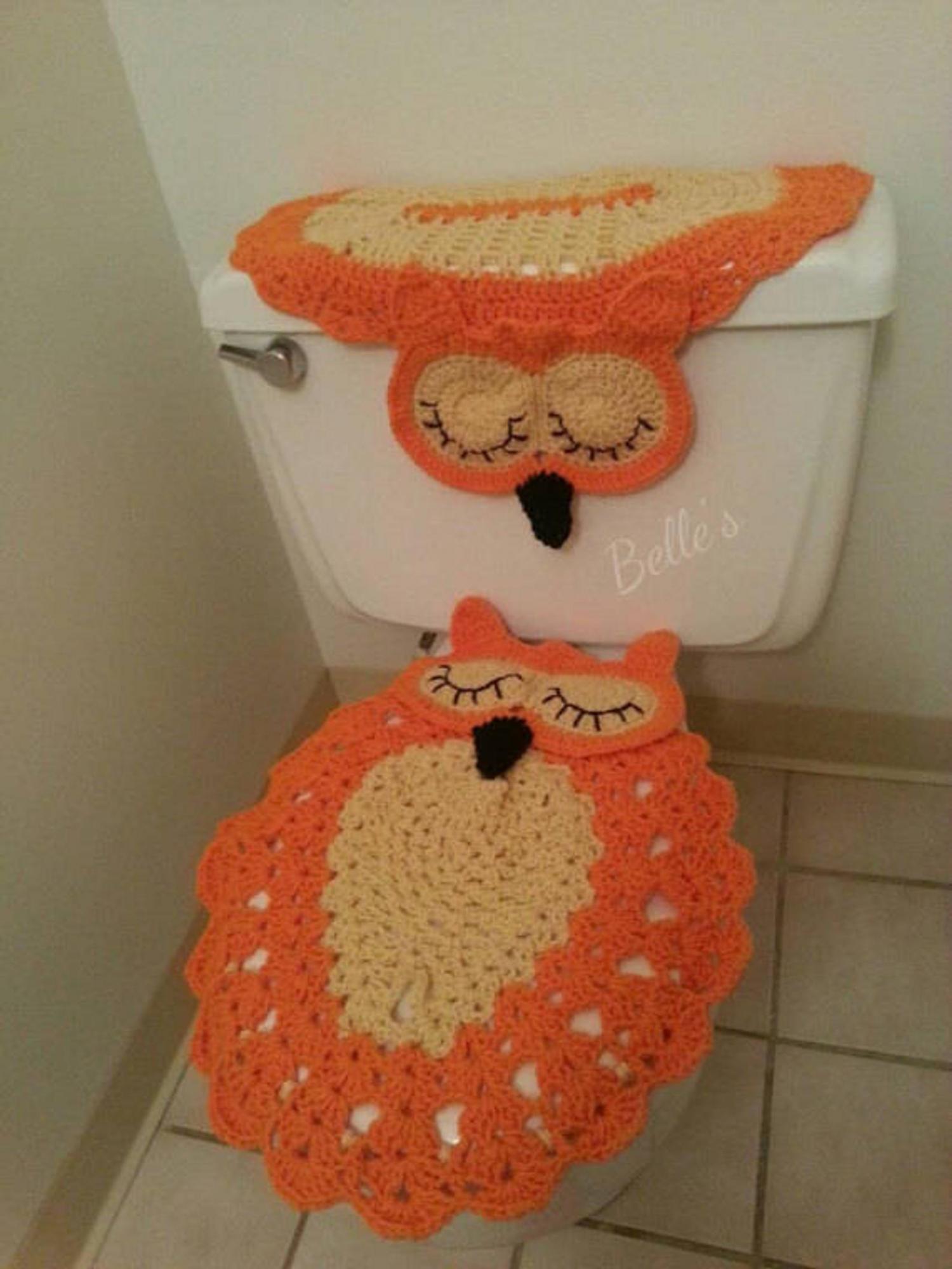 This Crochet Owl Bathroom Set Turns Your Toilet Into an Owl