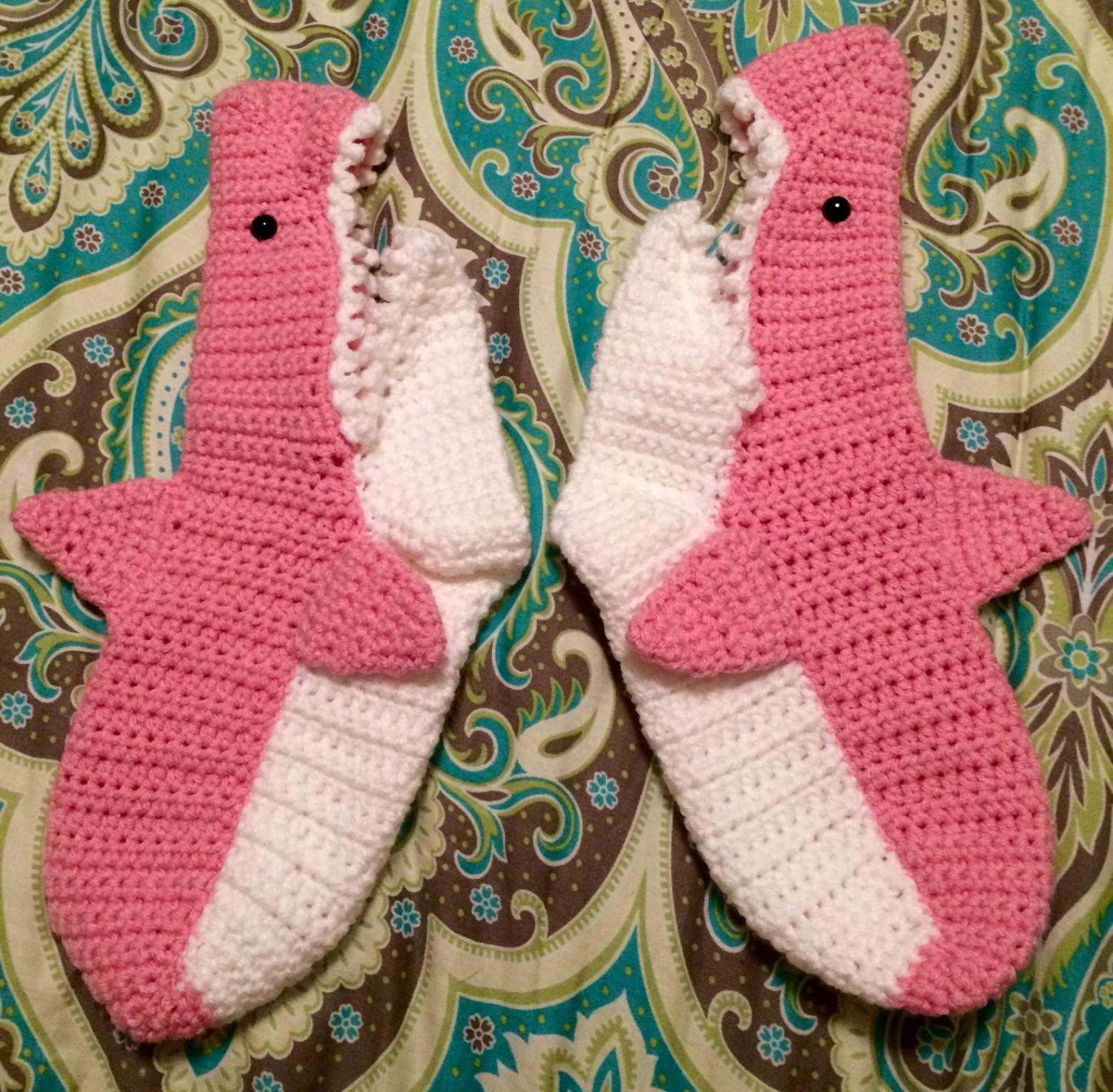 Crochet shark slippers discount pattern