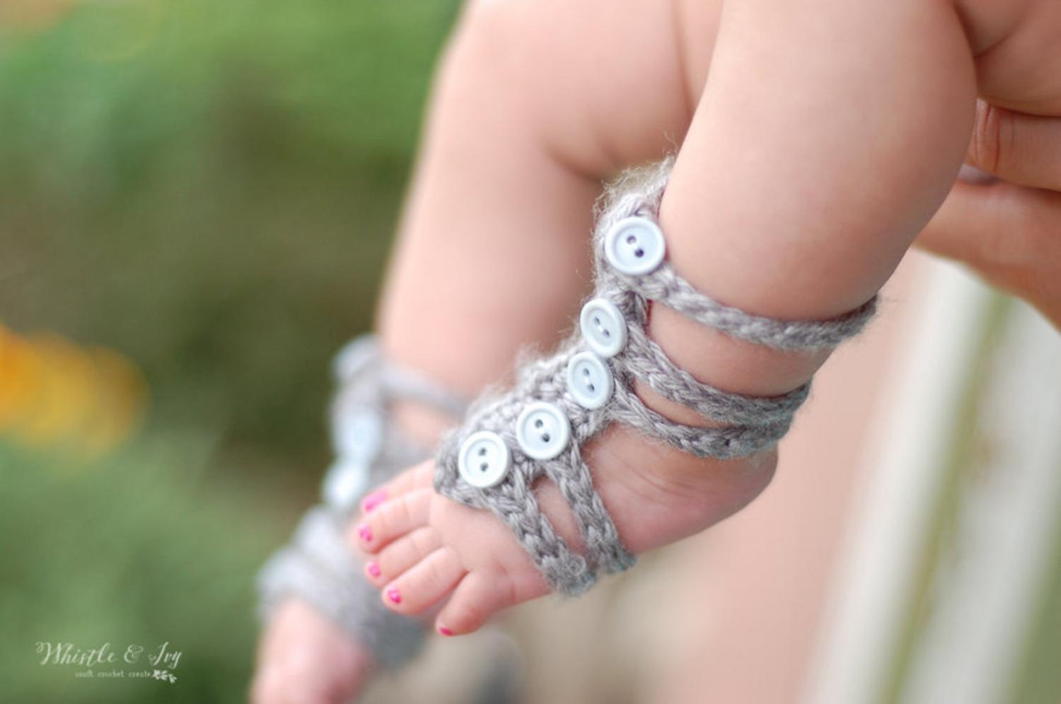 Crochet Barefoot Baby Sandals - Scoop My Art