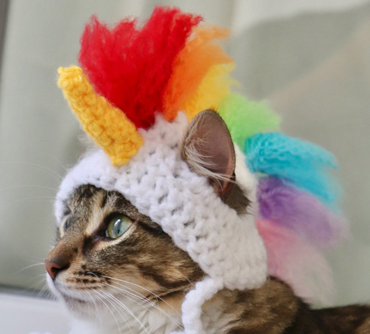 Crochet Unicorn Hat For Cats