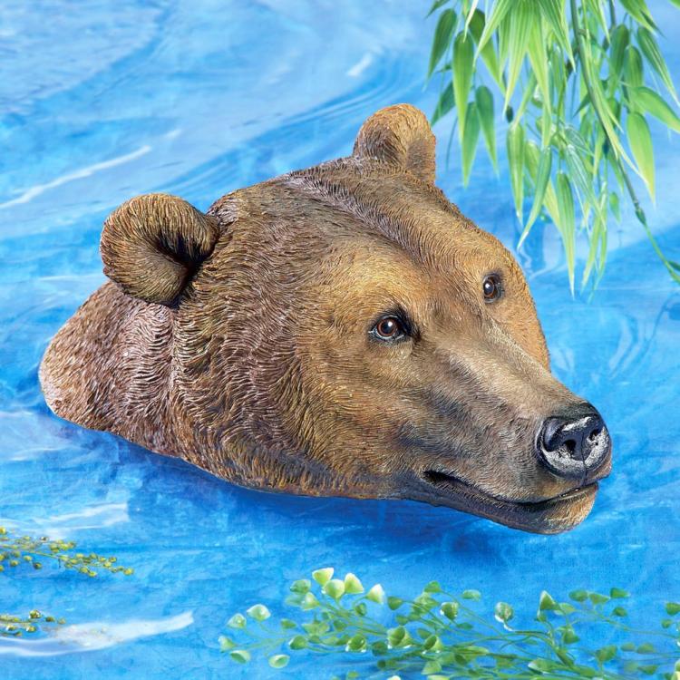 Bear Head Pool Float - Scary prank bear head floating pool toy - Bear Head pool/pond decoration