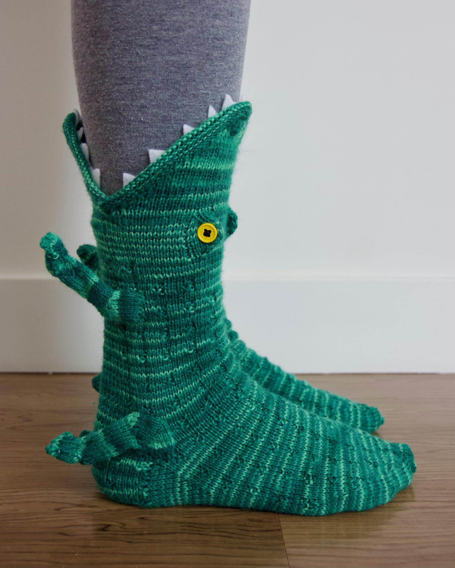 These Crocodile Socks Make It Look like Crocodiles Are Eating Your Legs