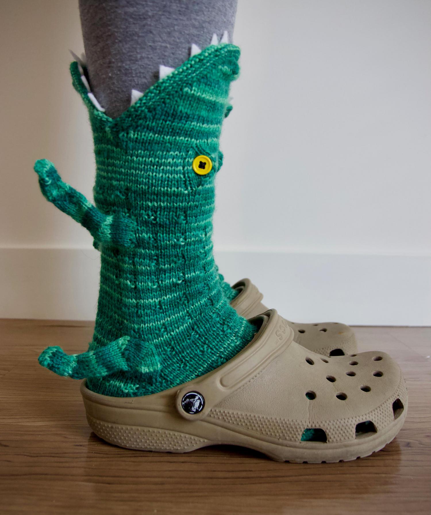 Crocodile Socks Women, Knit Crocodile Socks, Warm Crocodile Socks