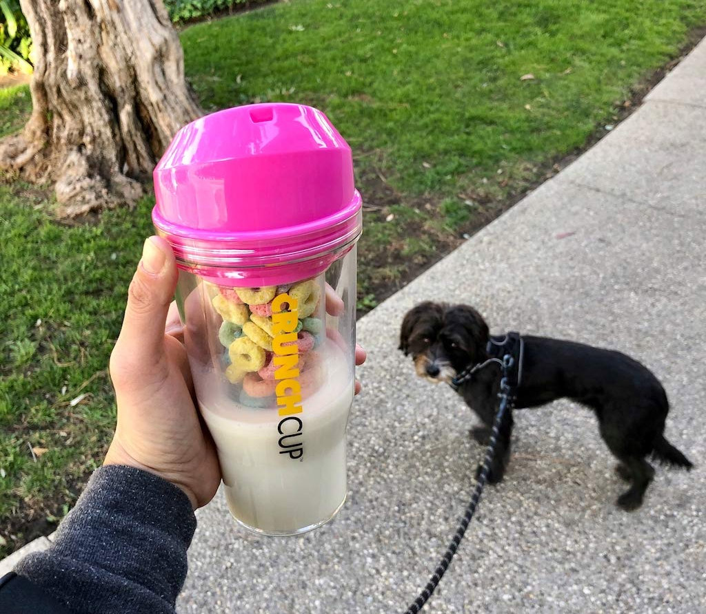 The CrunchCup To-Go Cereal Holder