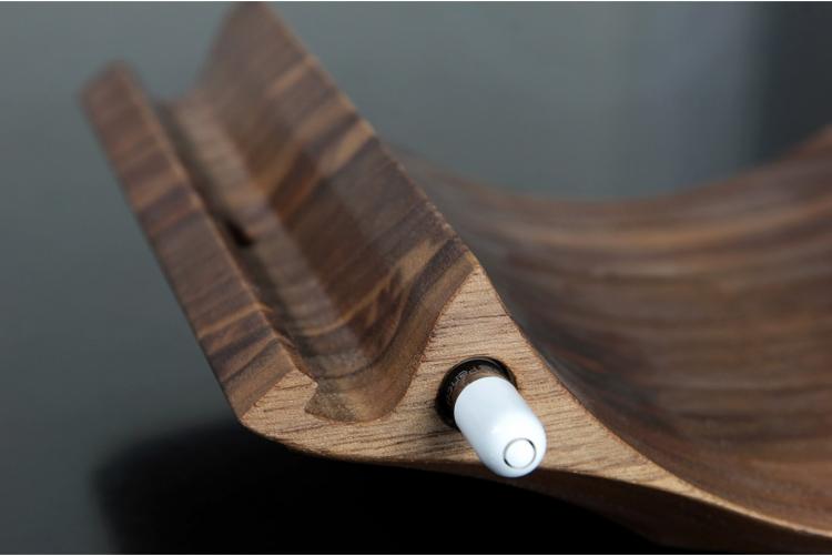 Classy Curved Wooden iPad Stand With 3 Different Viewing Angles