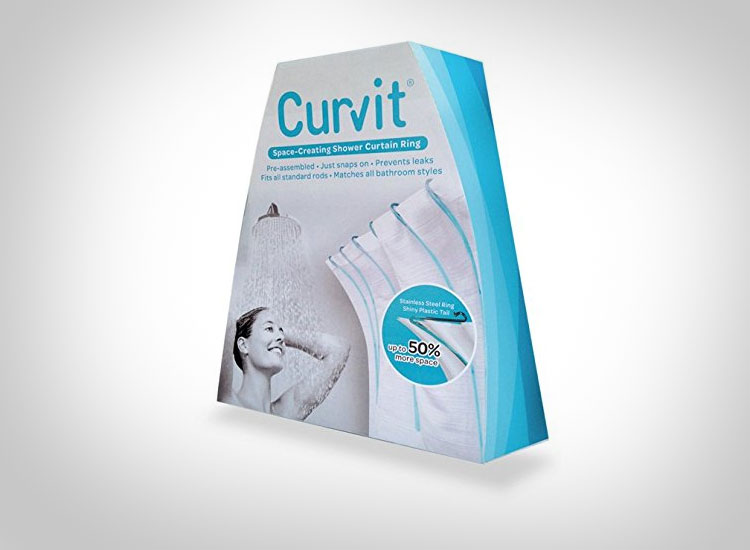 Curvit Curved Shower Curtain - Shower curtain space extender