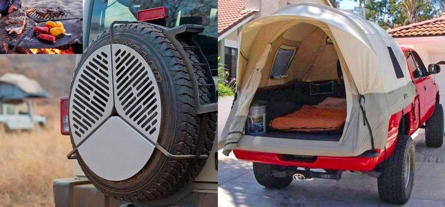 spare tire bbq grate mount - truck bed tent