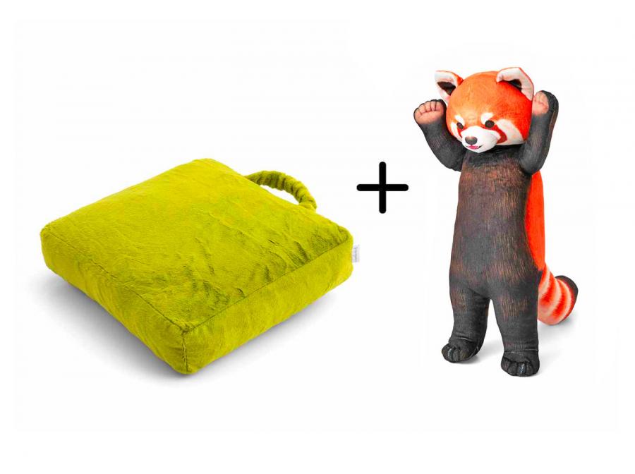 Cute Pouncing Red Panda Pillow