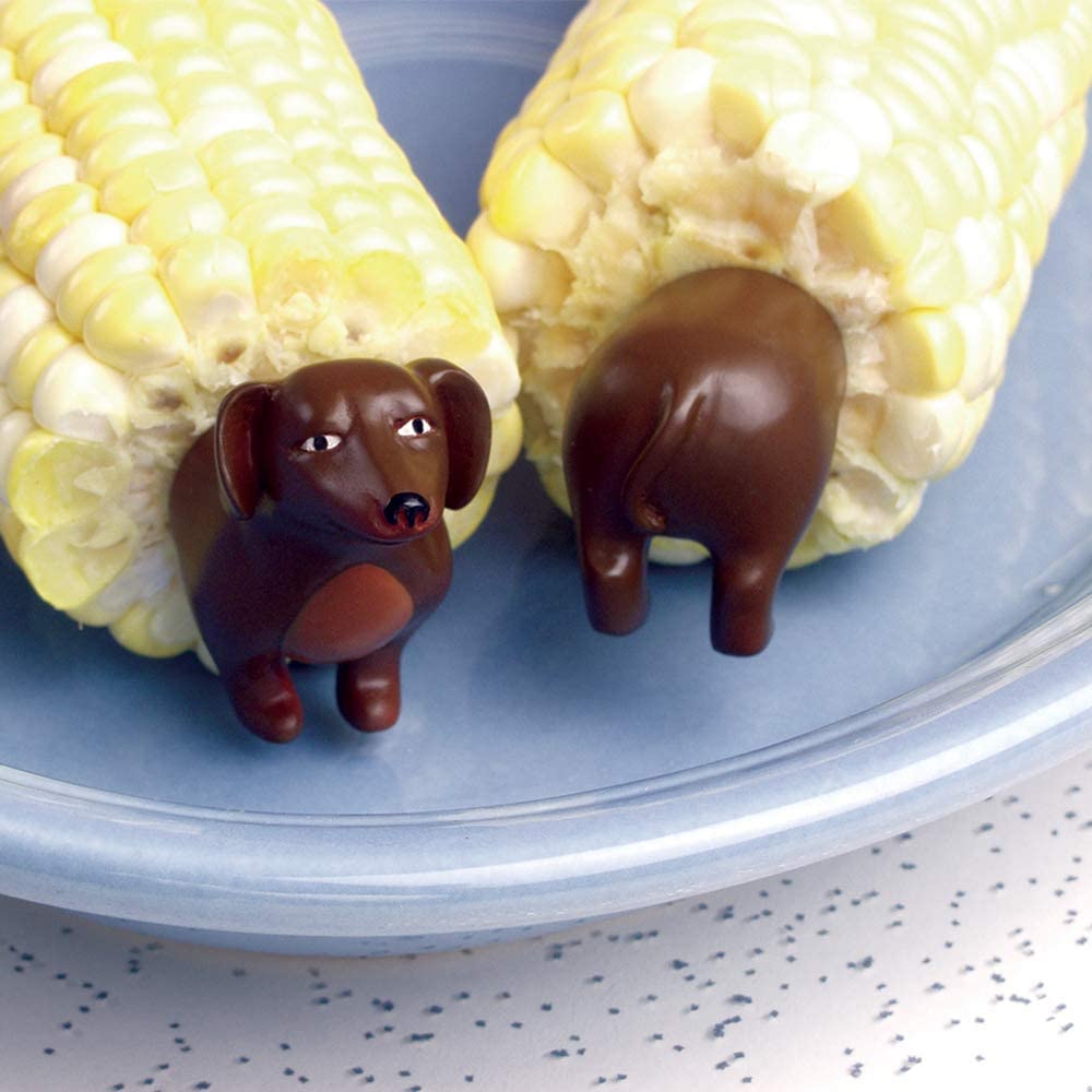 Dachshund Dog Corn Cob Holders - Funny corn dog holders.