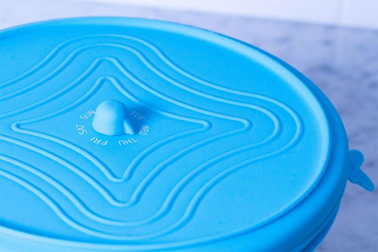 Unilid Stretchy Silicone Universal Leftover Lid - Leftover lid with day of week dial to track how old leftovers are