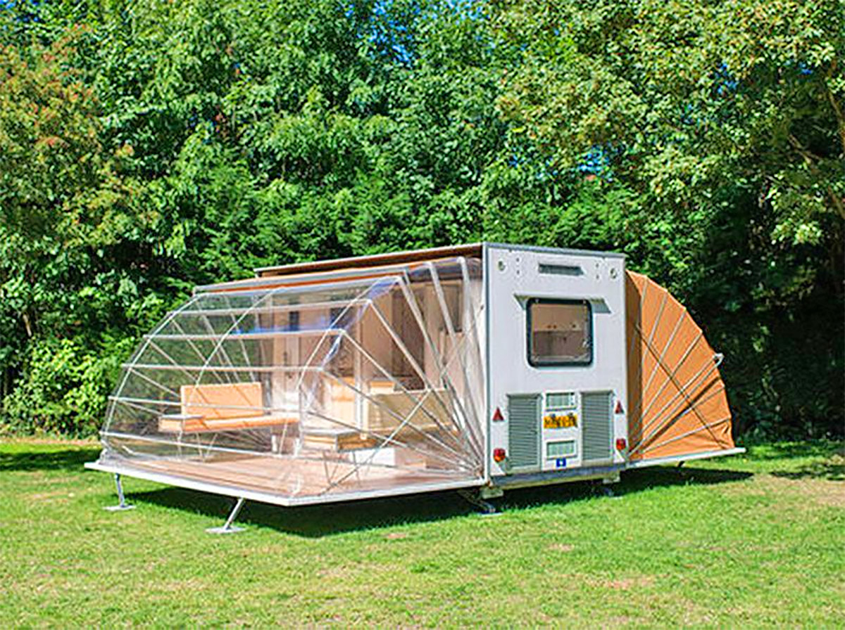 Incredible Folding Camping Trailer Expands To Triple Its Size With Fold   De Markies Folding Camping Trailer Awning 390 