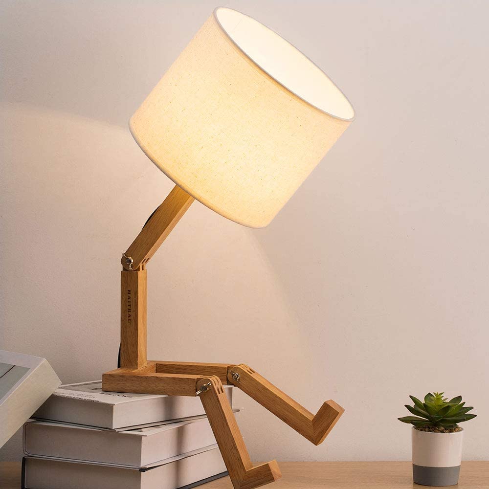 This Sad Man Adjustable Wooden Lamp Is How We All Currently Feel About 2020