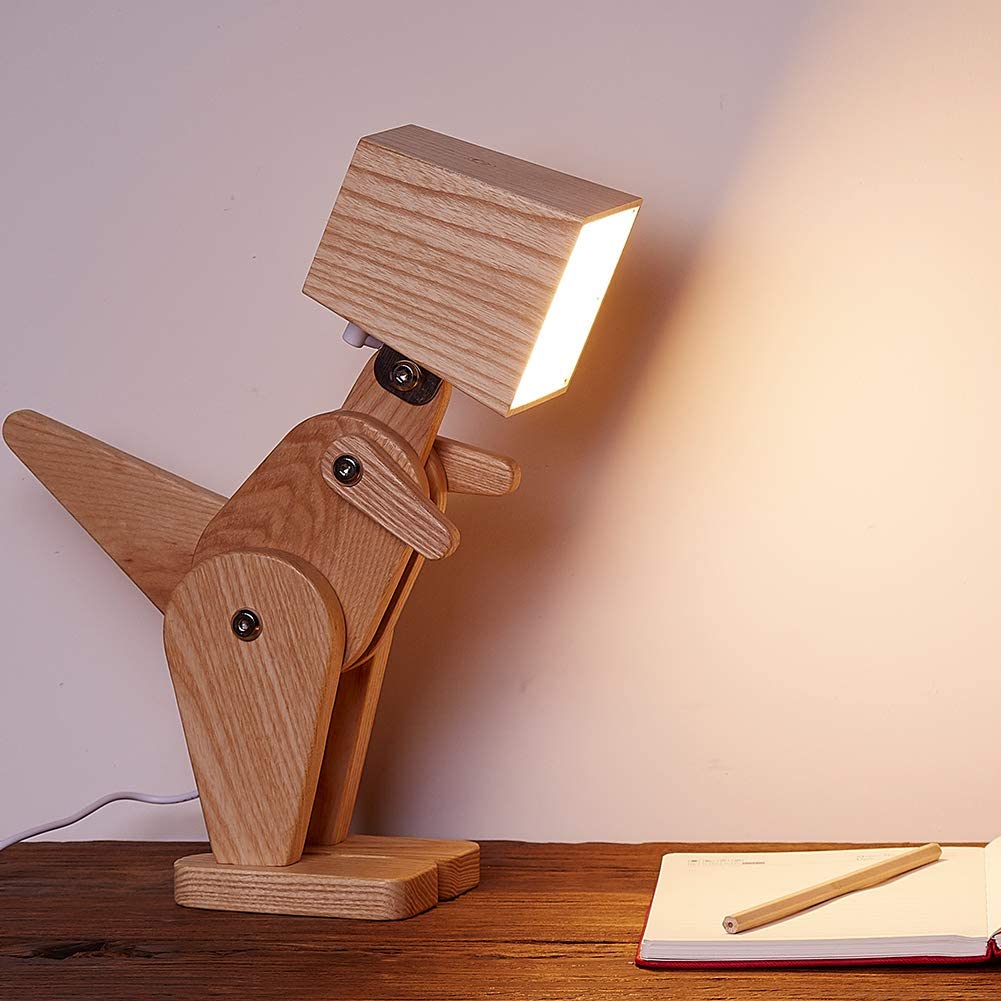 wooden adjustable lamp