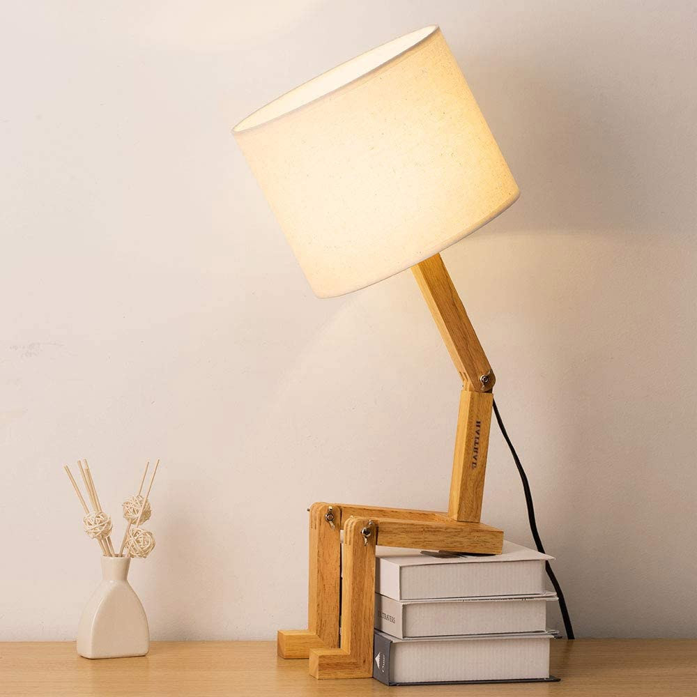 Depressed Lamp - Sad man adjustable wooden lamp - Adjustable legs lamp