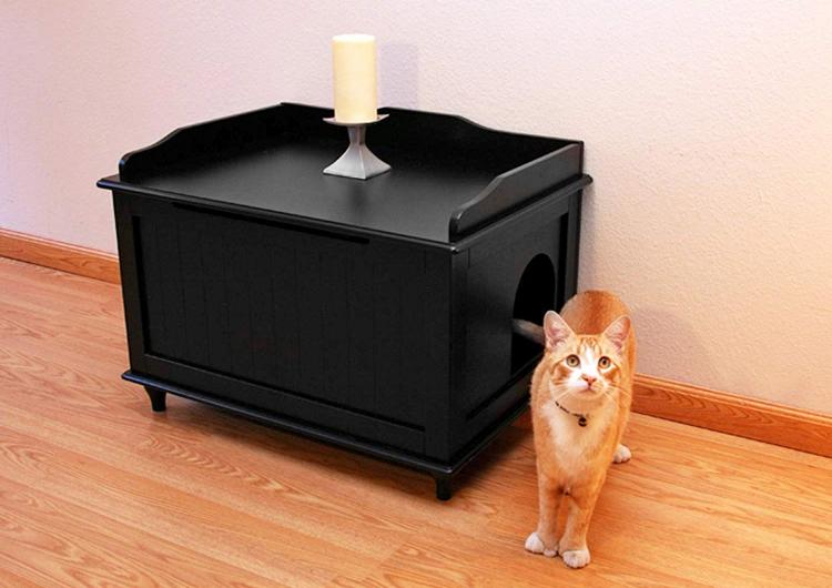 Designer Kitty Litter Box - Side table cat litter hider