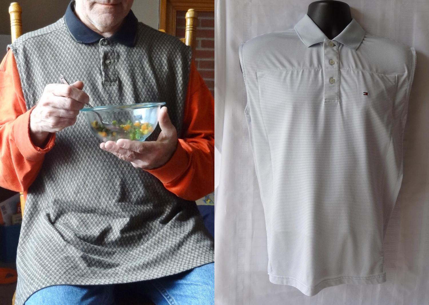 Adult Bibs - Dignity Bibs made from button-up collared shirts