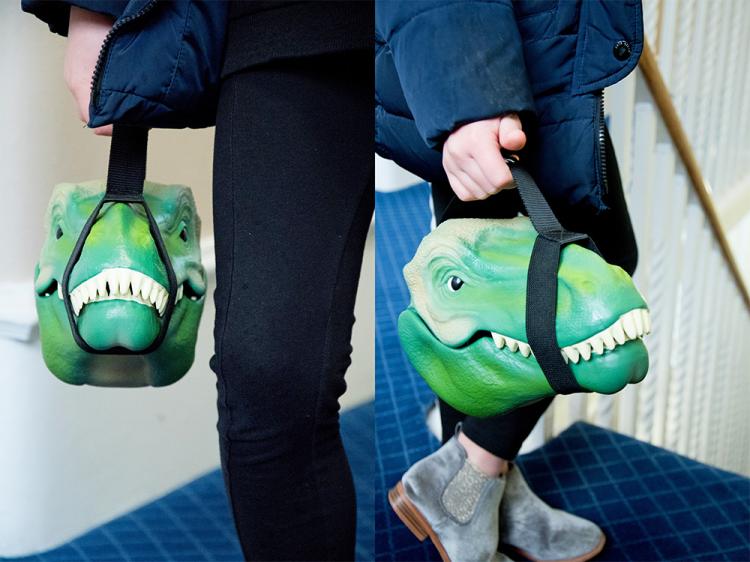 Dinosaur Head Lunch Box - T-Rex Dinosaur Head Carrying Case - Dinosaur toy carrying case