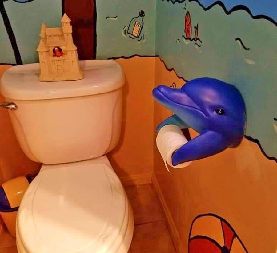 Funny Dolphin Toilet Paper Holder