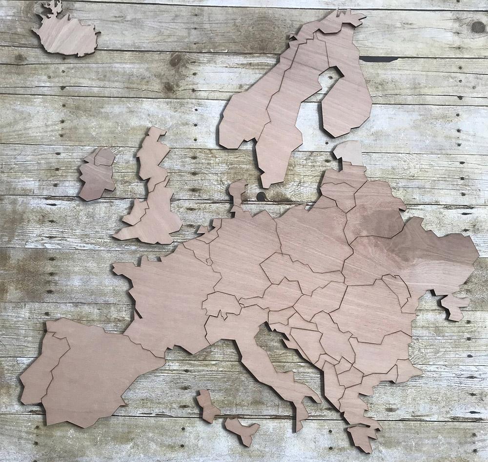 Document Your Travels With This Wooden Europe Photo Markings Map - Europe Countries wooden photo map